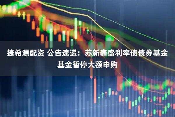 捷希源配资 公告速递：苏新鑫盛利率债债券基金基金暂停大额申购