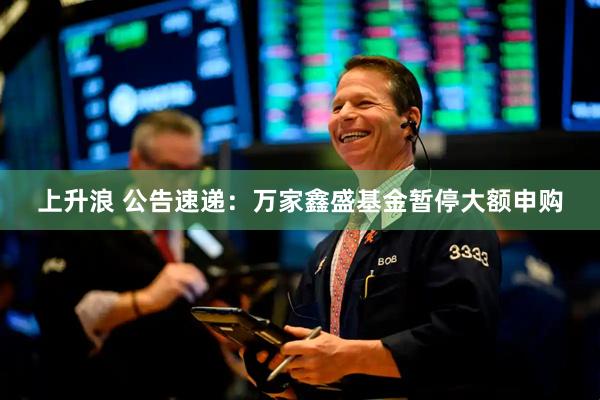 上升浪 公告速递：万家鑫盛基金暂停大额申购